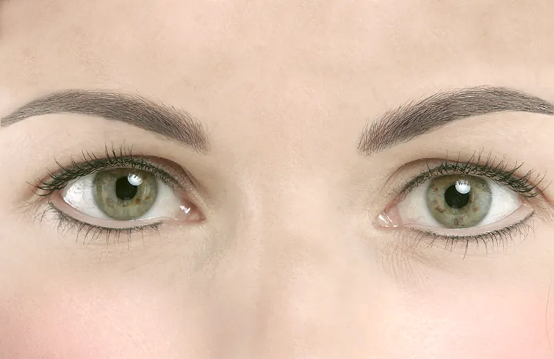 Ergebnis Permanent Make-Up an Augenbrauen und Lidern